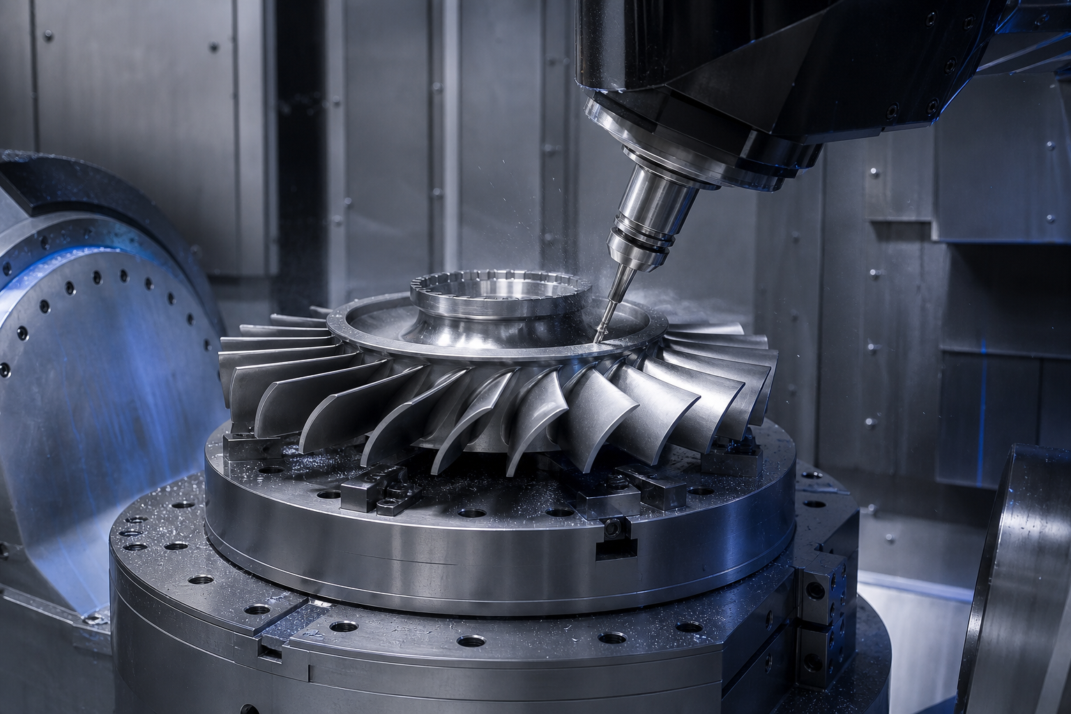 Five-axis machining for aerospace components